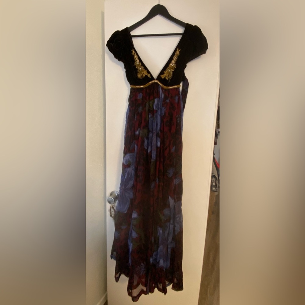 Free People Black and Blue Floral Maxi Dress - Picture 7 of 9